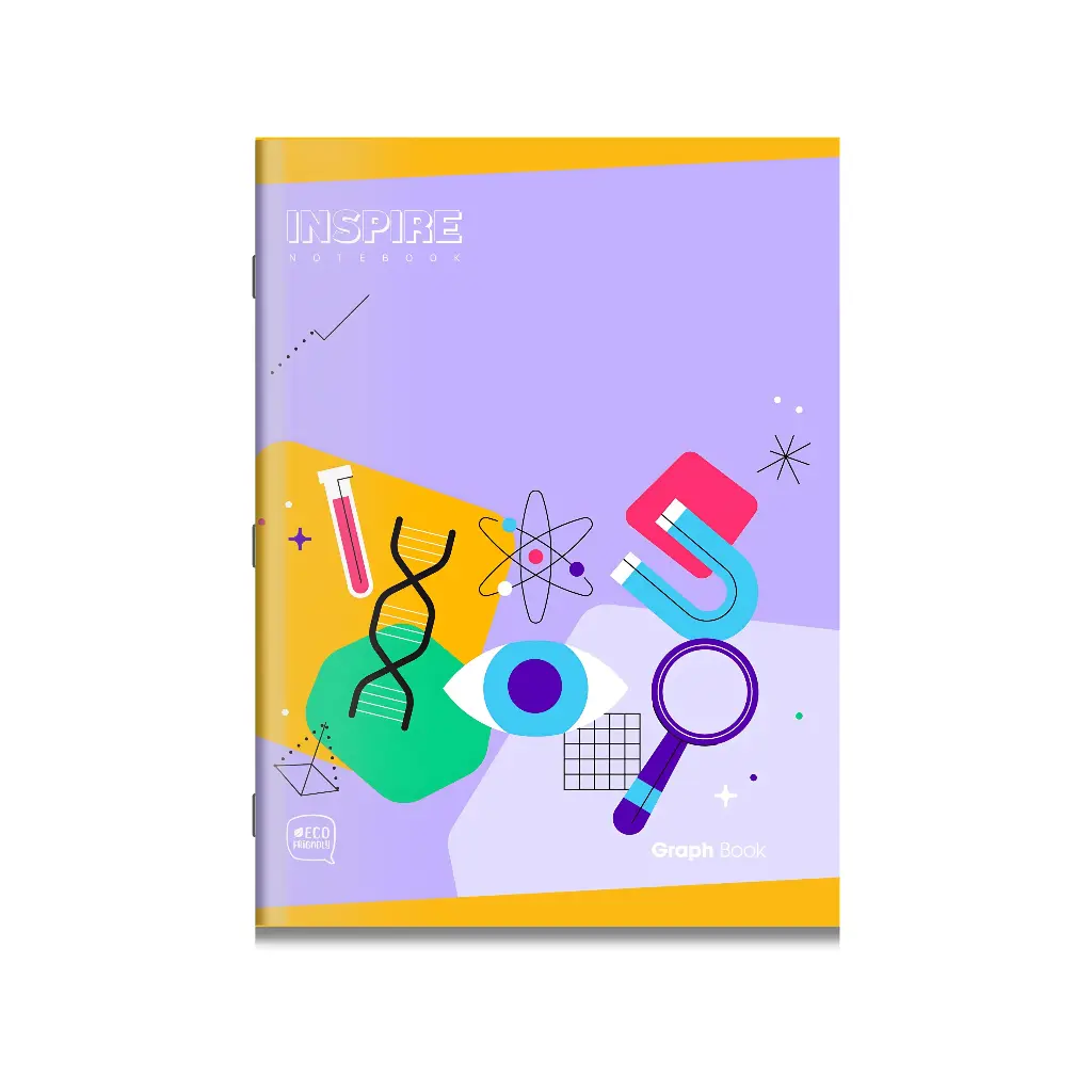 Inspire | Graph Book for Students | Soft Bound | Big Size - 22 cm x 28 cm | 1 Side Graph (1mm) & 1 Side Ruled | 65 Pages | Pack of 1