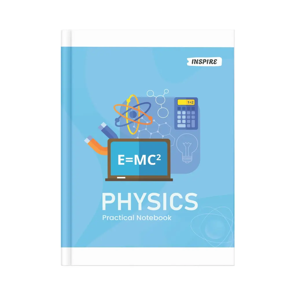 Inspire Hard Bound | Physics Practical Book For Students | 21.5 Cm X 26.5 Cm | 1 Ruled / 1 Plain | 100 Pages