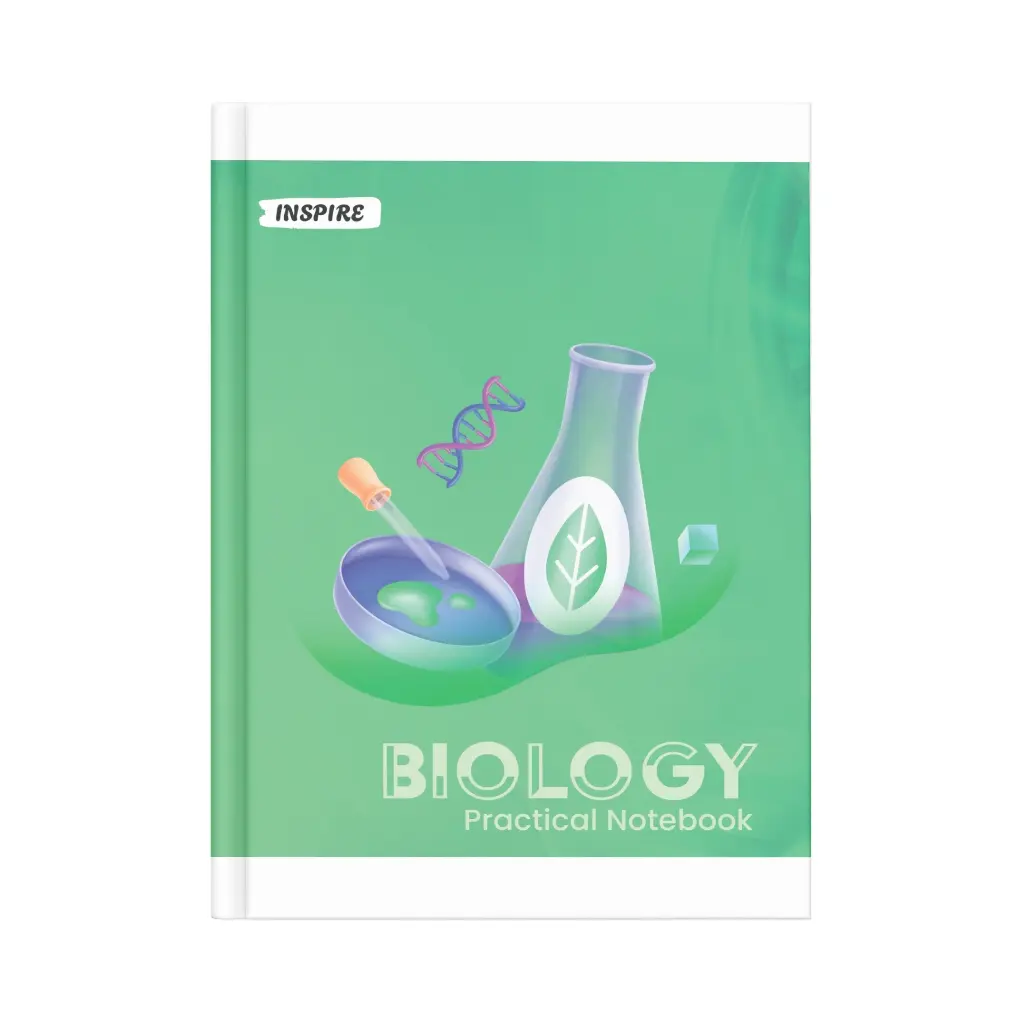 Inspire Hard Bound | Biology Practical Book For Students | 21.5 Cm X 26.5 Cm | 1 Ruled / 1 Plain | 100 Pages