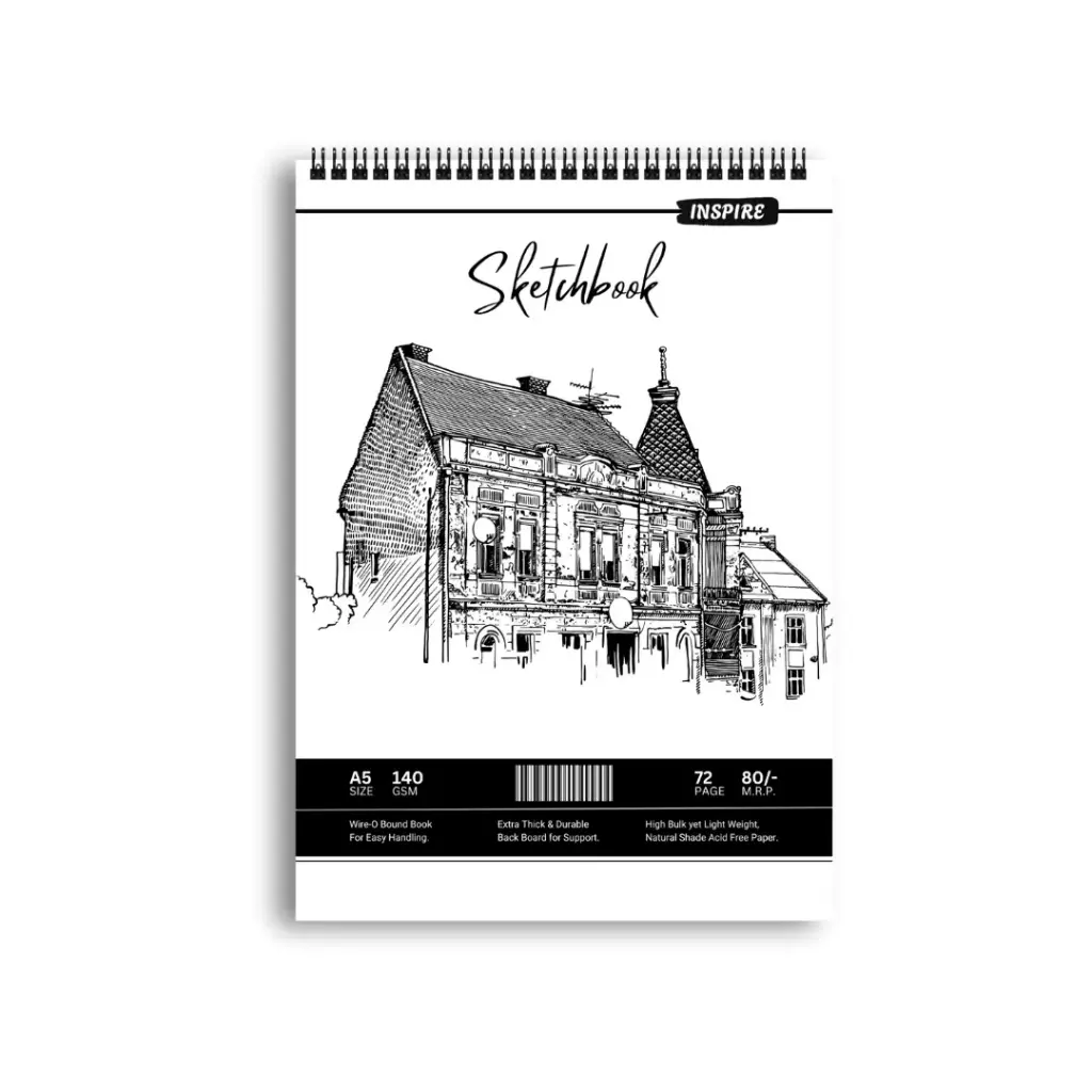 Best Spiral | 140 GSM | A5 Sketch Book | 72 Page 