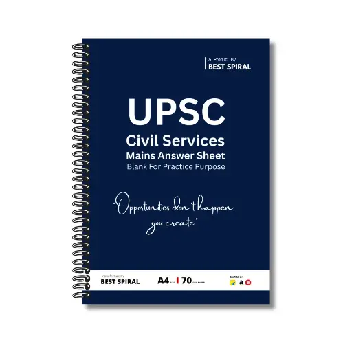 UPSC Answer Writing Notebook - Pack of 1 | Un-Ruled | 200 Pages | A4-29.7cm x 21.0 cm