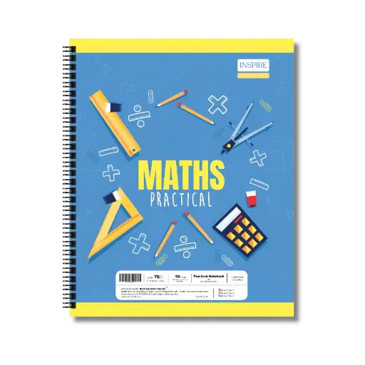 Inspire Math Lab Practical Book For Students | 21.5 Cm X 26.5 Cm | 1 Ruled / 1 Plain | 96 Pages | Spiral Bound
