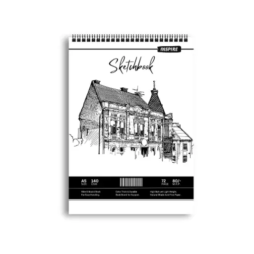 Best Spiral | 140 GSM | A5 Sketch Book | 72 Page 