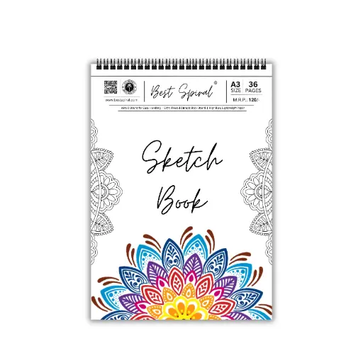 Best Spiral | 140 GSM | A3 Sketch Book | 36 Page
